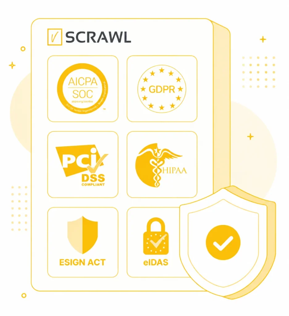 Secure legal document signing illustration