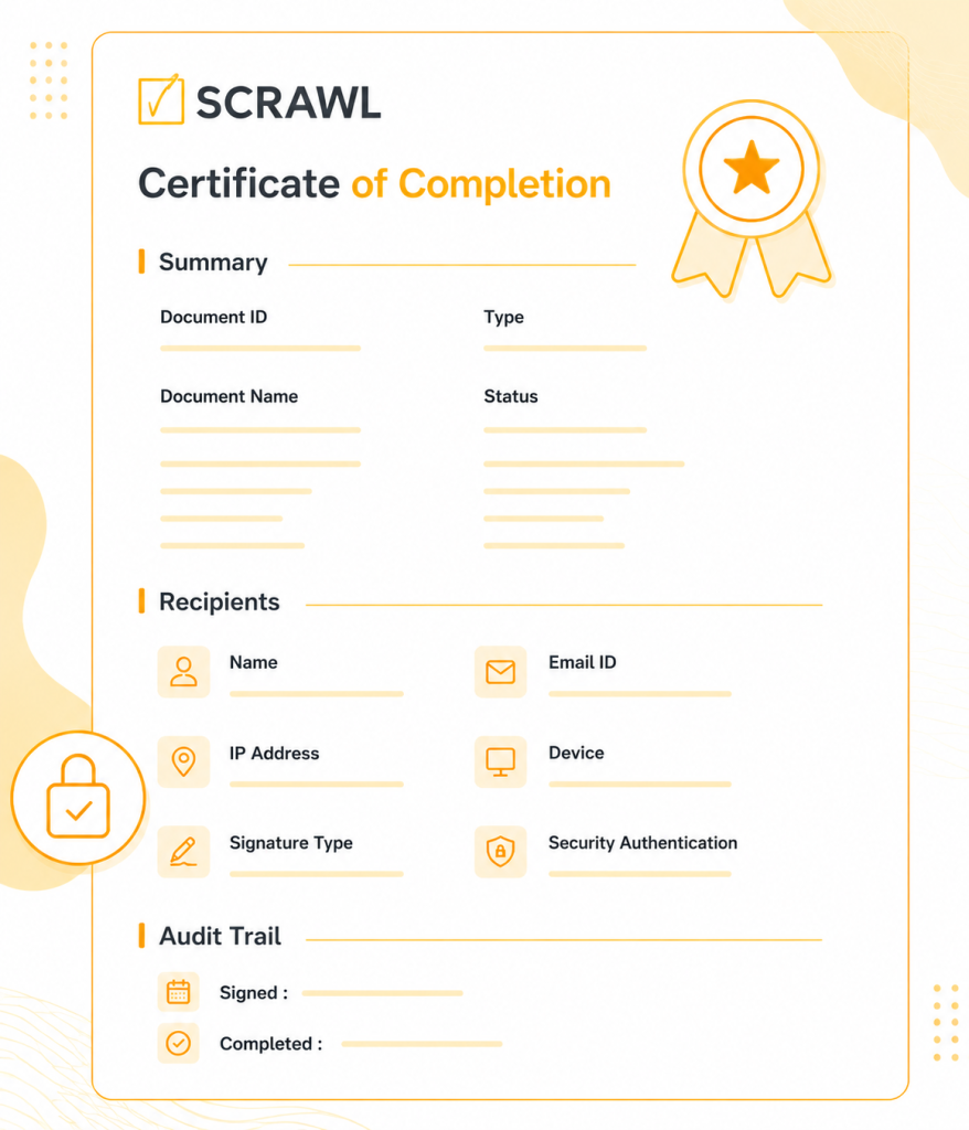 Audit trail for e-signature for law firms