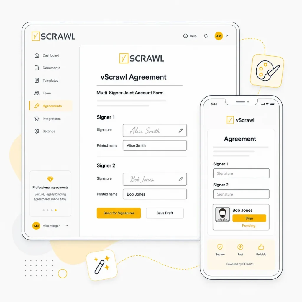Multiple signers banking illustration