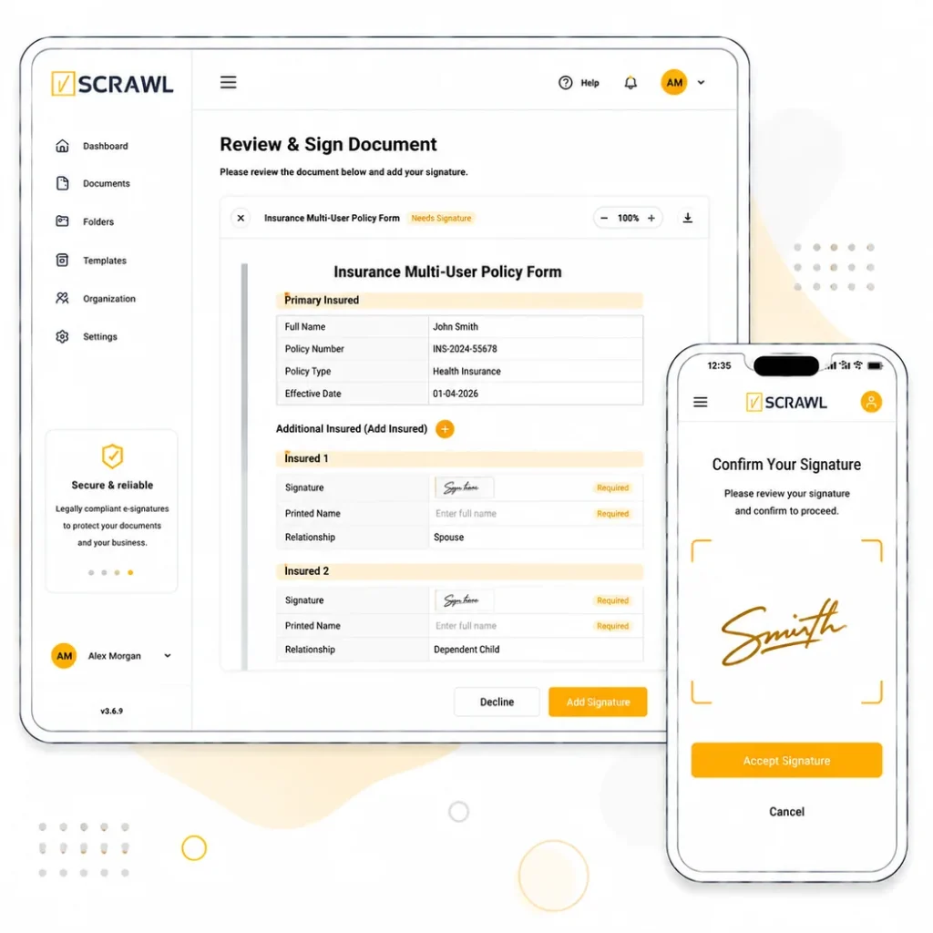 Multiple signers insurance illustration