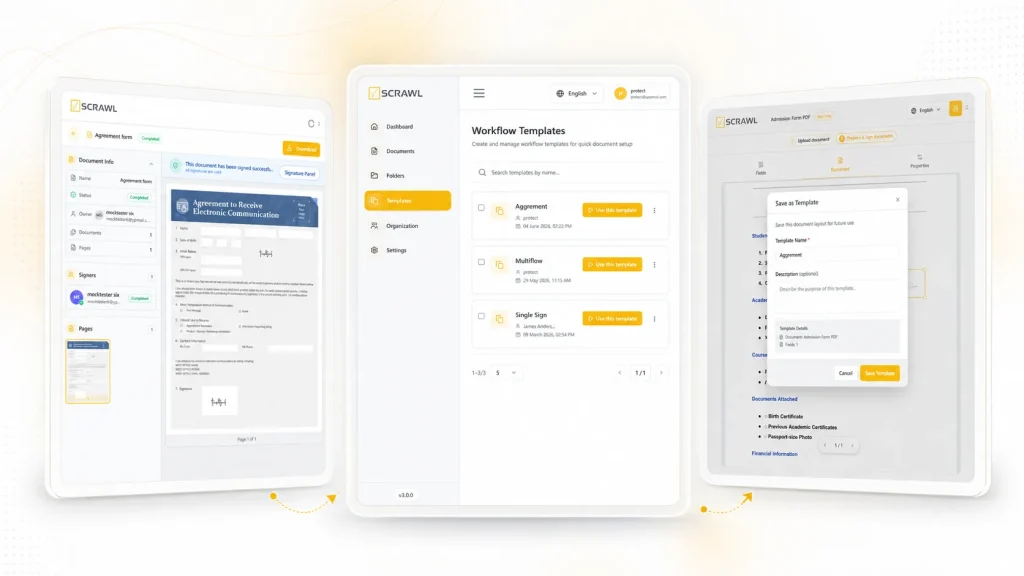E-signature templates in vScrawl